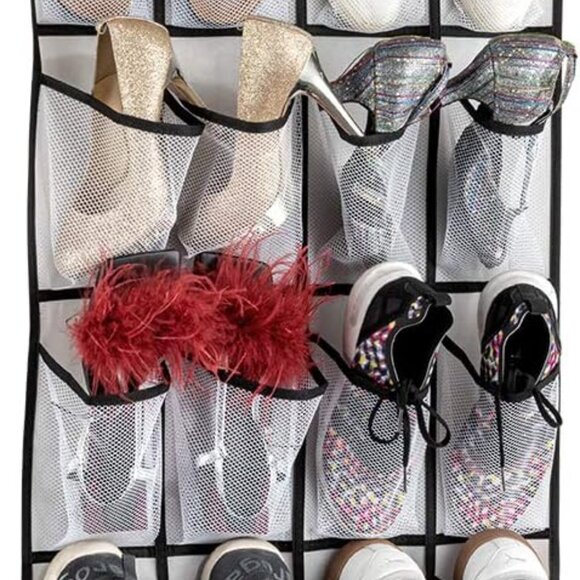 Over The Door Shoe Organizer, Hanging Shoe Organizer with 24 Mesh Large Pockets - Picture 7 of 7